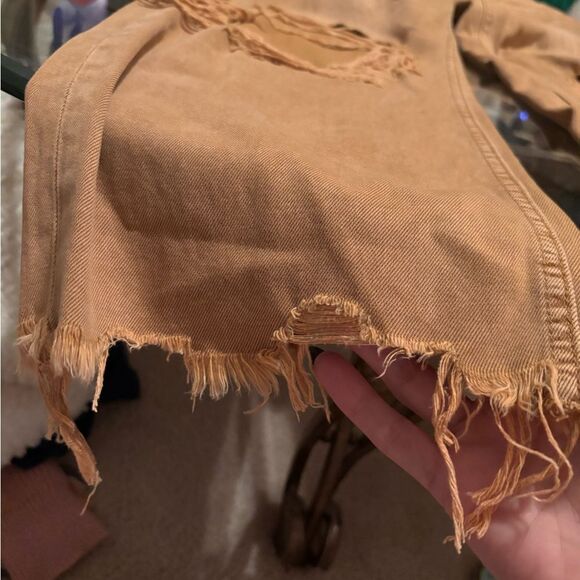 VERVET BY FLYING MONKEY Tan Distressed Straight Leg Jeans - Picture 2 of 5